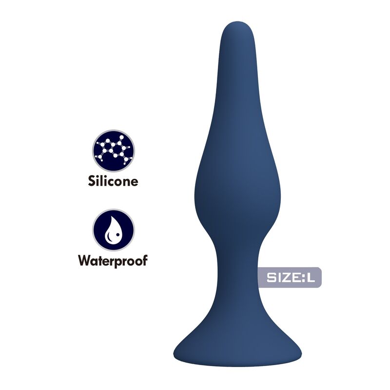 Mr Play-Analplug Slim Silikon Blau Größe L · Sextoys (Bild 2)