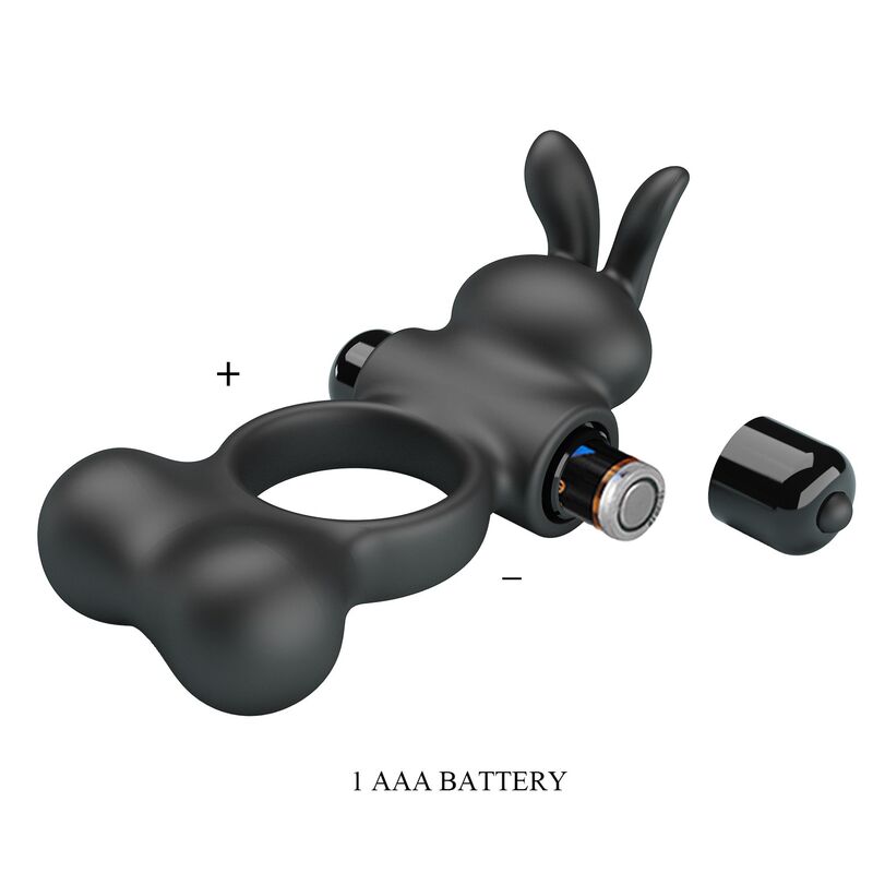 Pretty Love-Vibrationsring mit Stimulator Hase Schwarz · Sextoys (Bild 7)