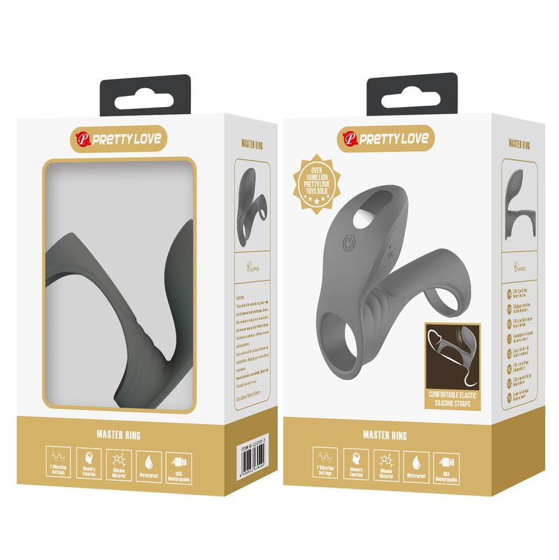 Pretty Love-Wiederaufladbar Vibrationsring mit doppeltem Reiz · Sextoys (Bild 9)