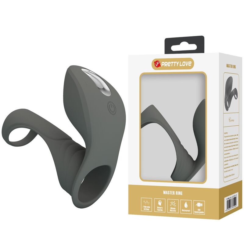 Pretty Love-Wiederaufladbar Vibrationsring mit doppeltem Reiz · Sextoys (Bild 2)