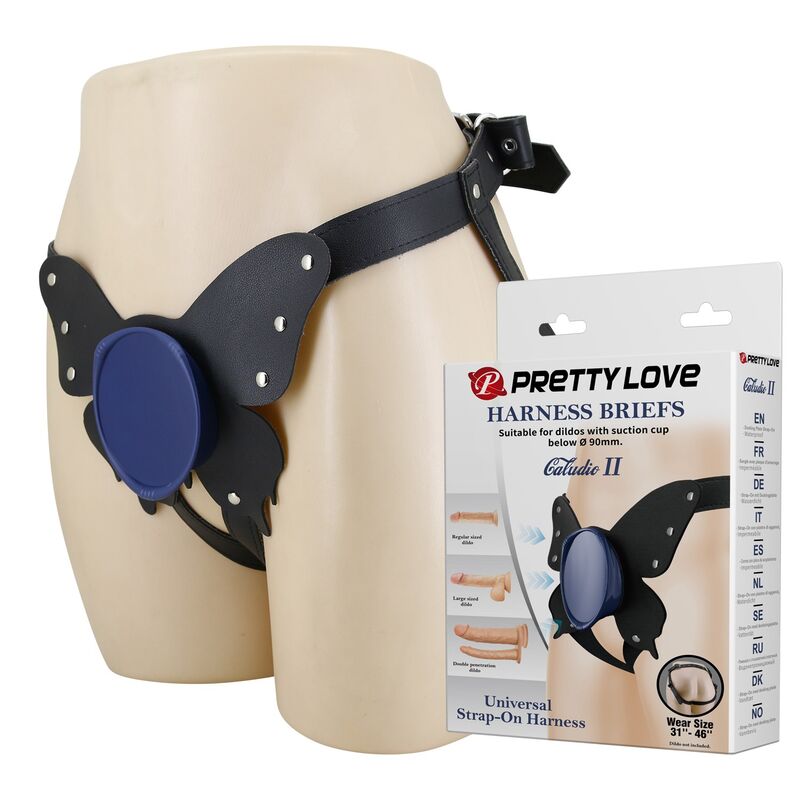 Pretty Love-Universal Strap-on-Harness-Slip Schwarz und Blau