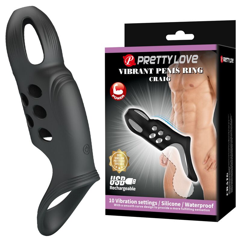 Pretty Love-Craig Ring Vibrator für Schwarz Penis · Sextoys