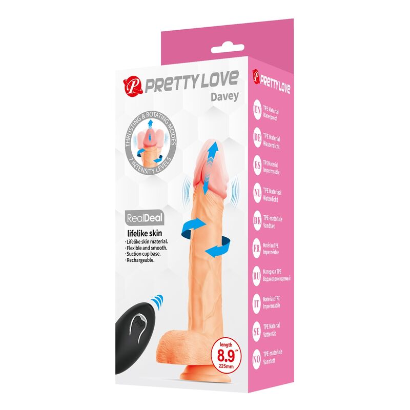 Pretty Love-Davey Dildo Vibrator mit Fernbedienung 22,5 cm · Vibratoren (Bild 2)