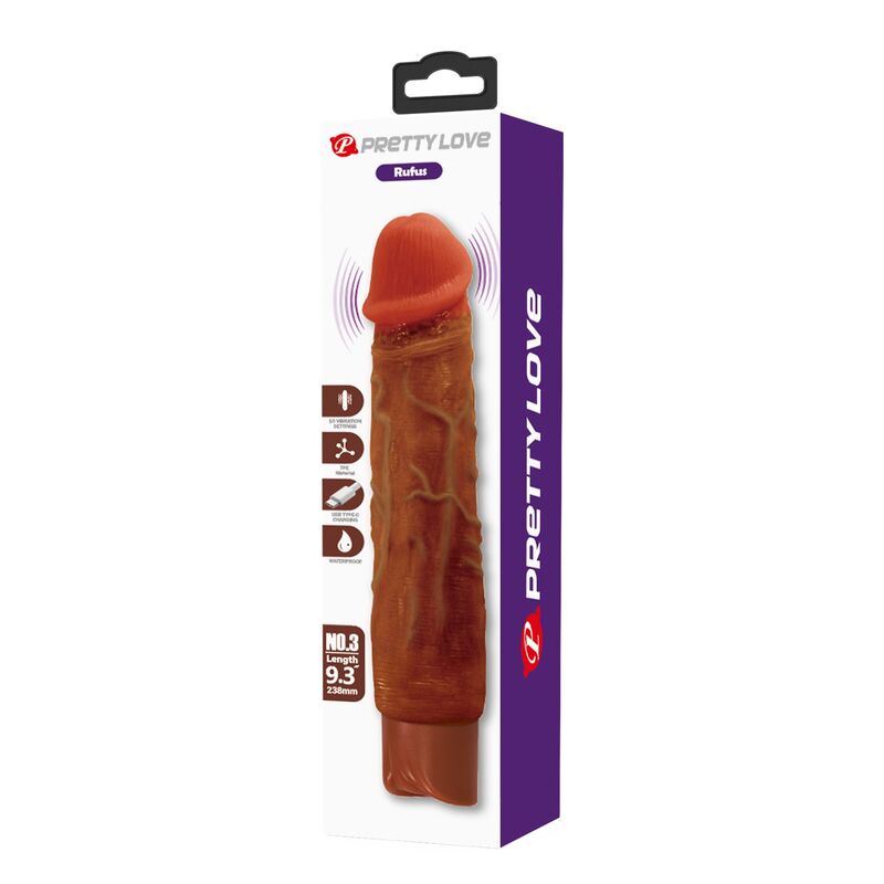 Pretty Love-Duke Vibrator Realistisch 23,5 cm Braun · Vibratoren (Bild 6)