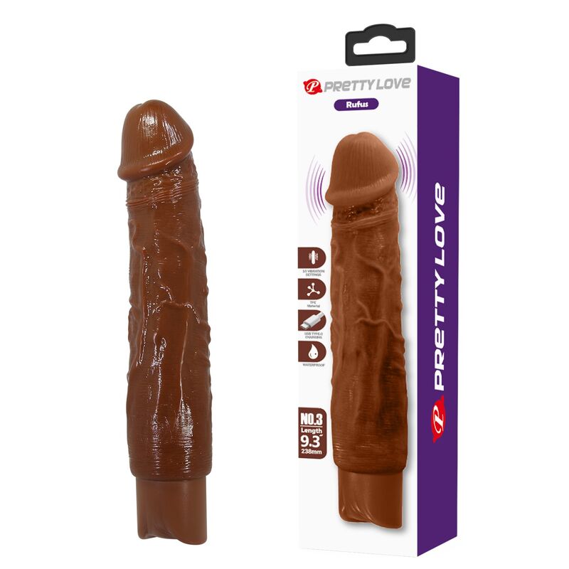 Pretty Love-Duke Realistischer Vibrator 23,5 cm Braun
