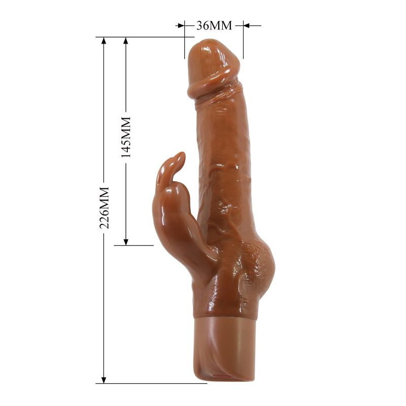 Pretty Love-Ellison Vibrator Realistischer Rabbit 22,6 cm Braun · Vibratoren (Bild 6)