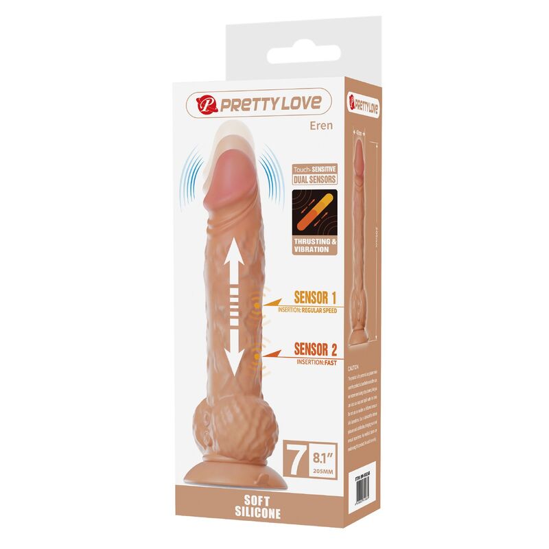 Pretty Love-Eren Dildo Vibrator mit Schub 20,5 cm Natural · Sextoys (Bild 2)