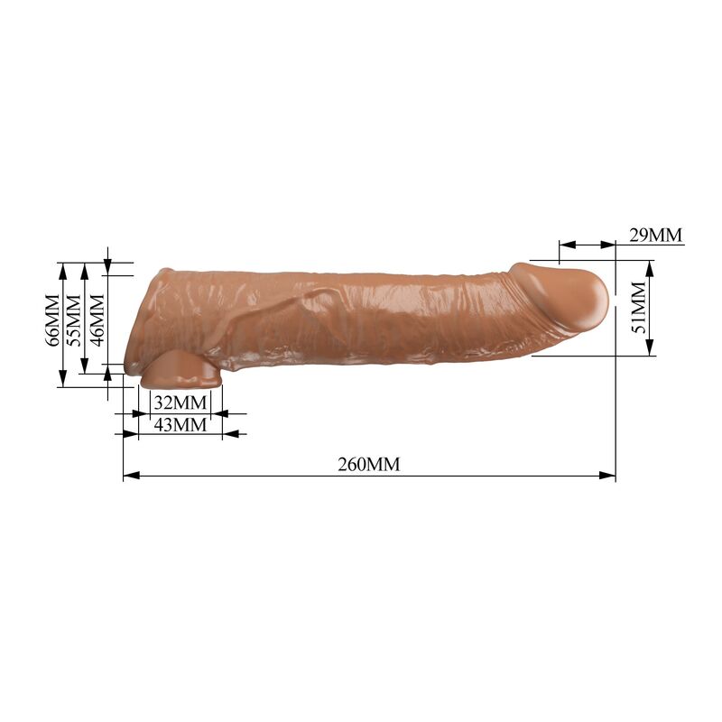 Pretty Love-Penishülle Verstellbare Erweiterung 26 cm Natural · Sextoys (Bild 9)