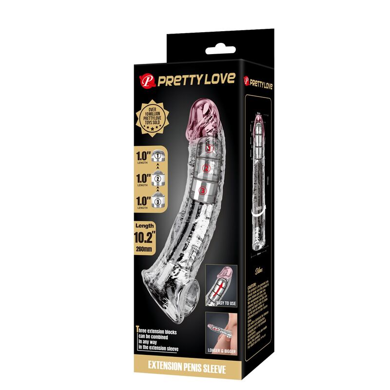 Pretty Love-Penishülle Verstellbare Erweiterung 26 cm Transparent · Sextoys (Bild 9)