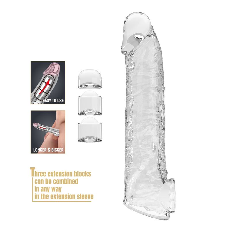 Pretty Love-Penishülle Verstellbare Erweiterung 26 cm Transparent · Sextoys (Bild 8)