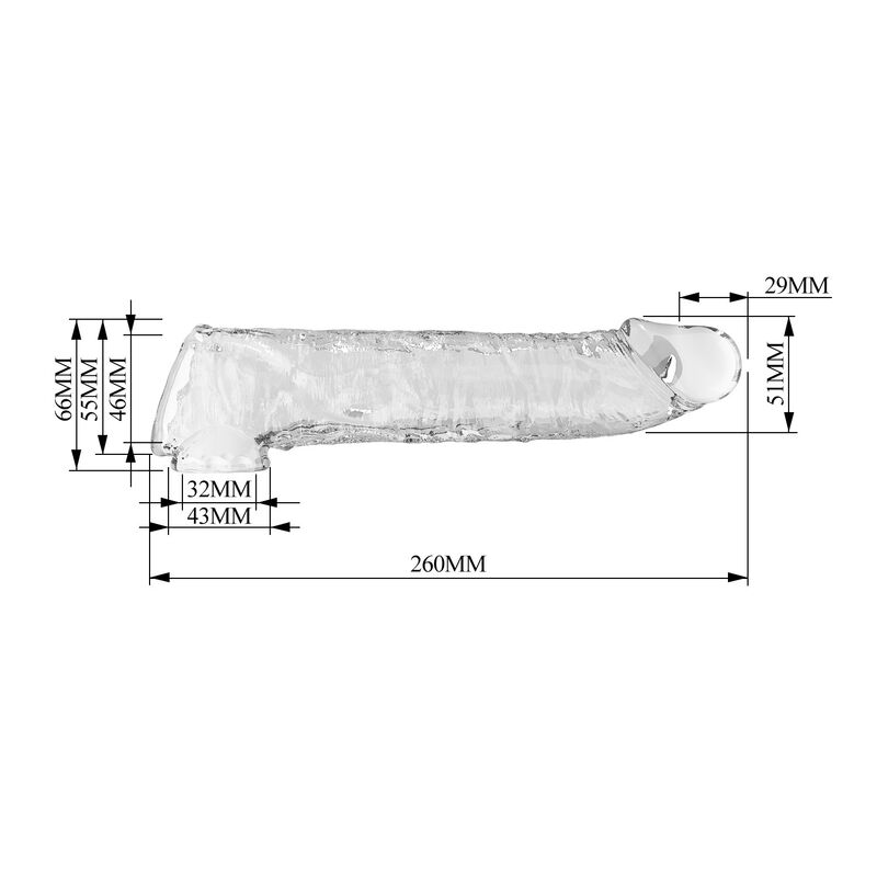 Pretty Love-Penishülle Verstellbare Erweiterung 26 cm Transparent · Sextoys (Bild 7)