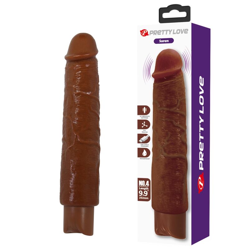 Pretty Love-Gavin Realistischer Vibrator 25 cm Braun