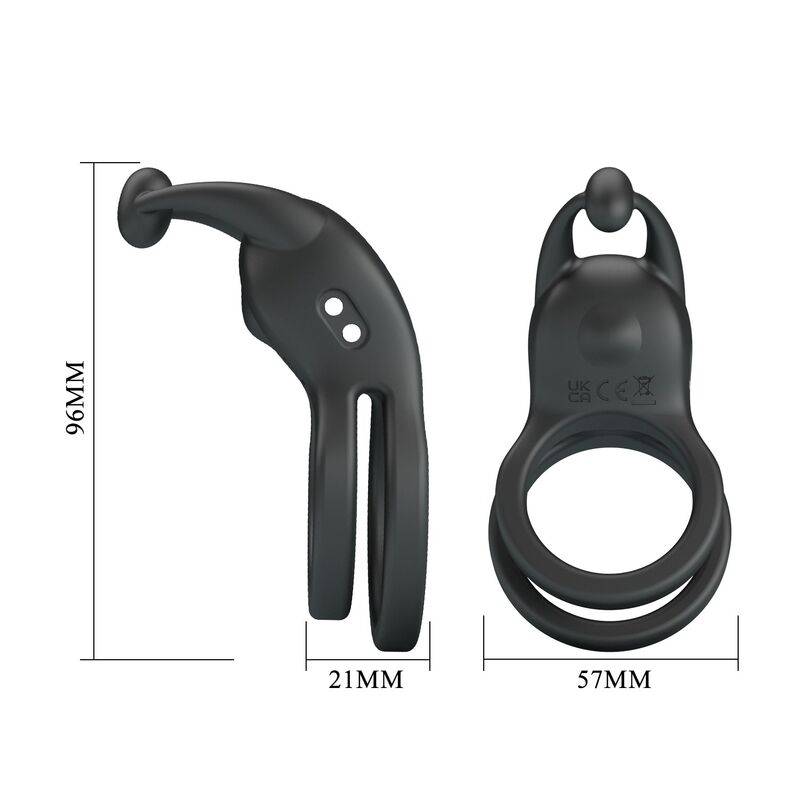 Pretty Love-Goodwin Ring Vibrator Doppel Wiederaufladbar Schwarz · Sextoys (Bild 3)