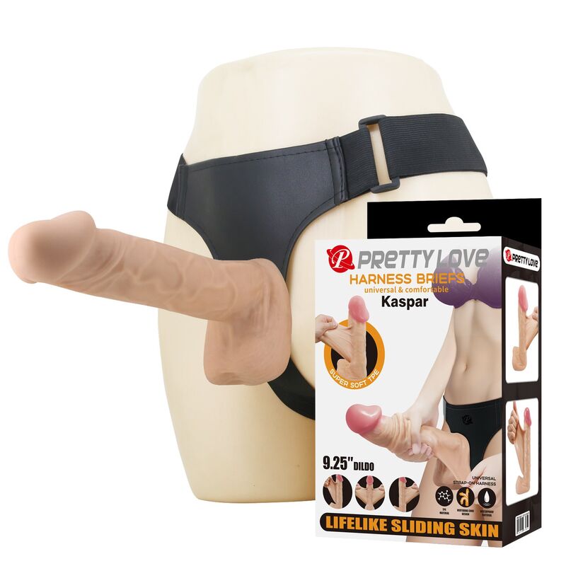 Pretty Love-Kaspar Strap-on mit Dildo Flexible 21 cm Natural · Strap-on & Harness