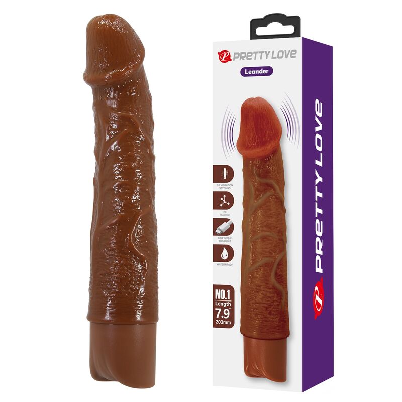 Pretty Love-Leonardo Realistischer Vibrator 20 cm Braun