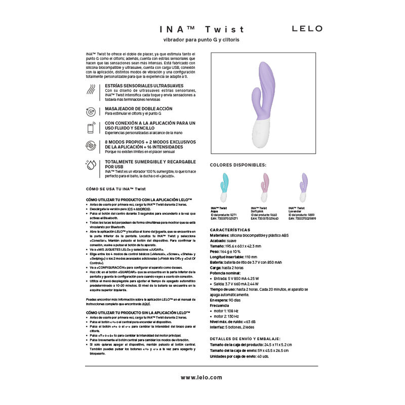 Lelo-Ina Twist Vibrator Rabbit Punkt G und Klitoris · Vibratoren (Bild 6)