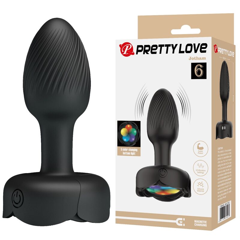 Pretty Love-Vibrierender Analplug wiederaufladbar 10 Modi Schwarz