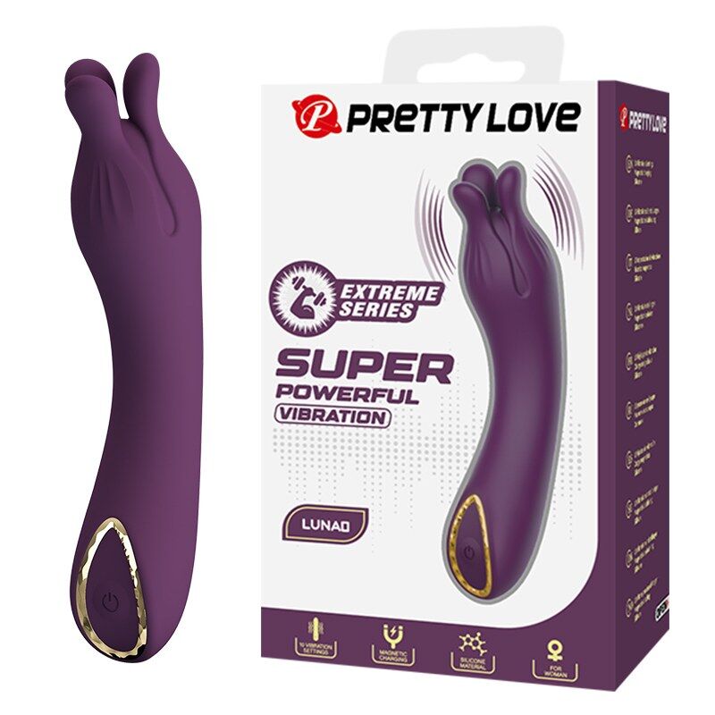 Pretty Love-Lunao Flexibler Vibrator mit Doppelkopf Lila