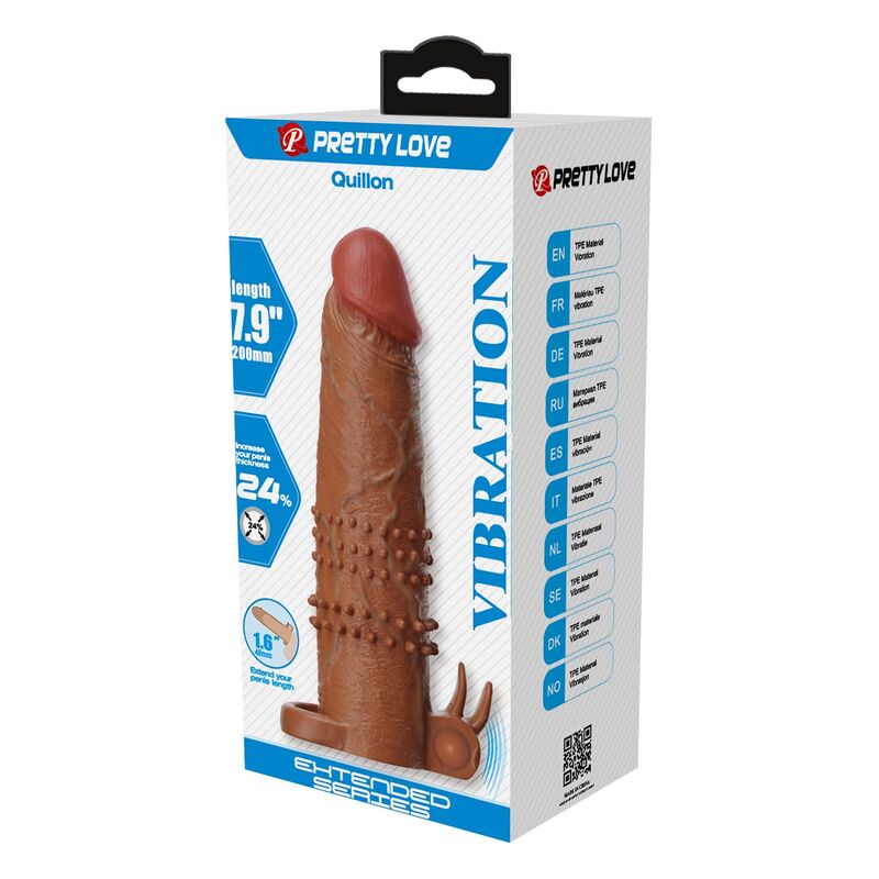 Pretty Love-Quillon Penishülle Vibrator für Penis 20 cm Braun · Sextoys (Bild 3)