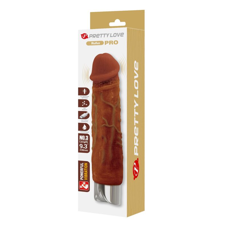 Pretty Love-Pro Vibrator Realistisch 23,5 cm Braun · Vibratoren (Bild 9)