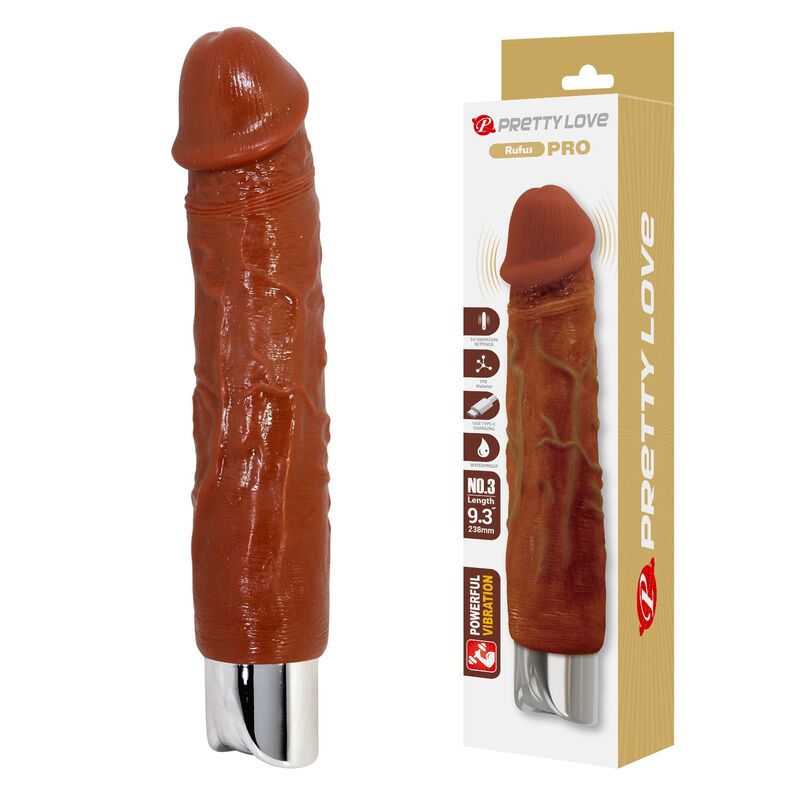 Pretty Love-Pro Realistischer Vibrator 23,5 cm Braun