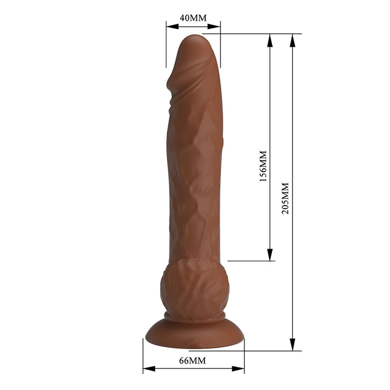 Pretty Love-Eren Dildo Vibrator mit Schub 20,5 cm Braun · Vibratoren (Bild 5)