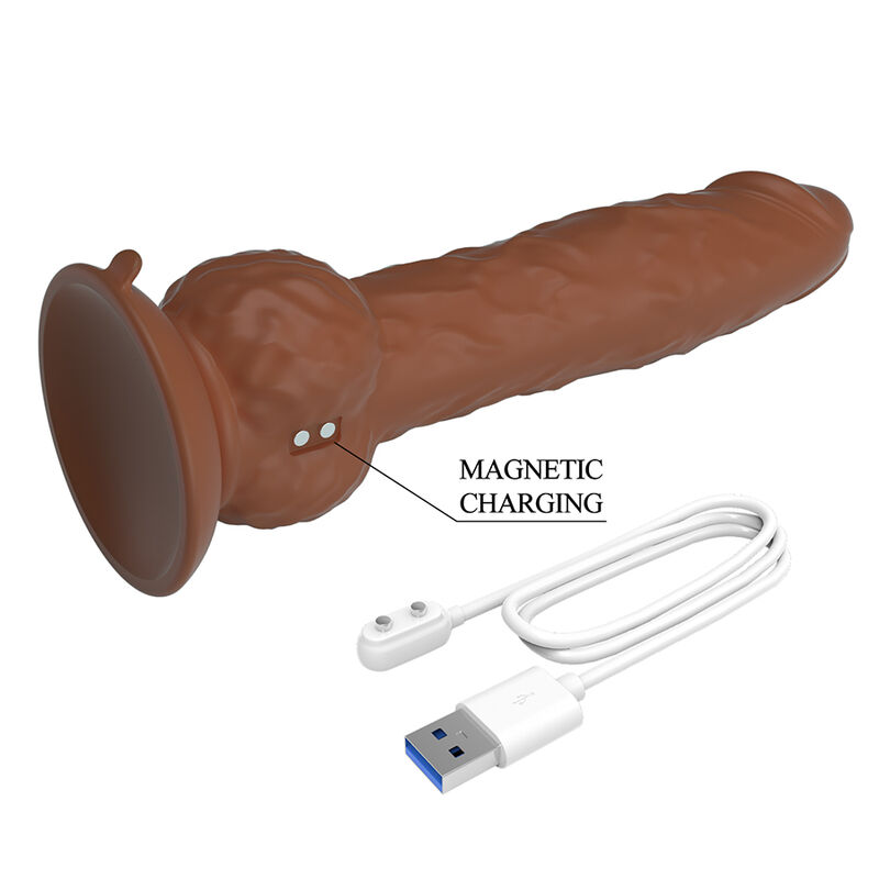 Pretty Love-Eren Dildo Vibrator mit Schub 20,5 cm Braun · Vibratoren (Bild 7)