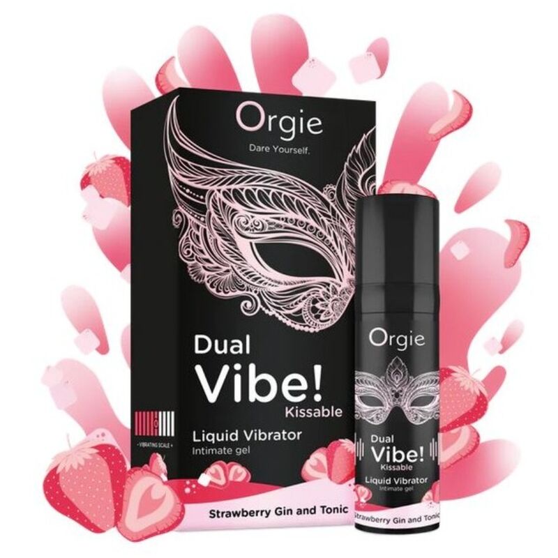 Orgie-Dual Vibe Vibrator Flüssigkeit Gin Tonic mit Erdbeeren 15 ml · Kosmetika & Aphrodisiaka (Bild 2)