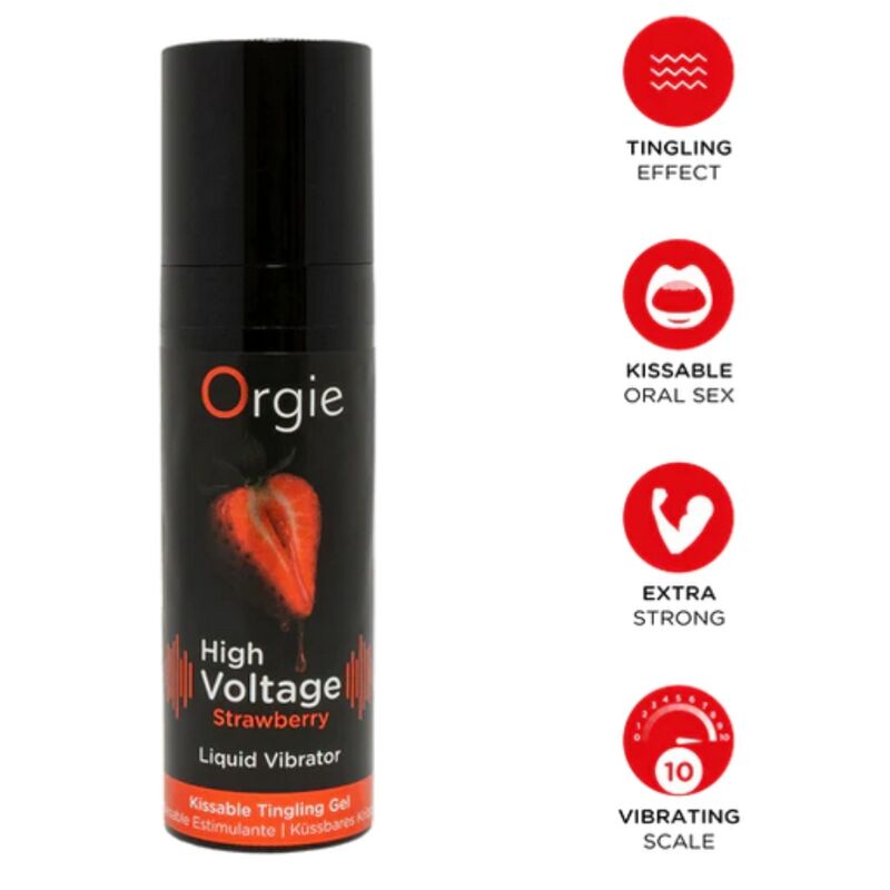 Orgie-Hochvolt Vibrator Liquid Extra Leistungsstarke Erdbeeren · Kosmetika & Aphrodisiaka