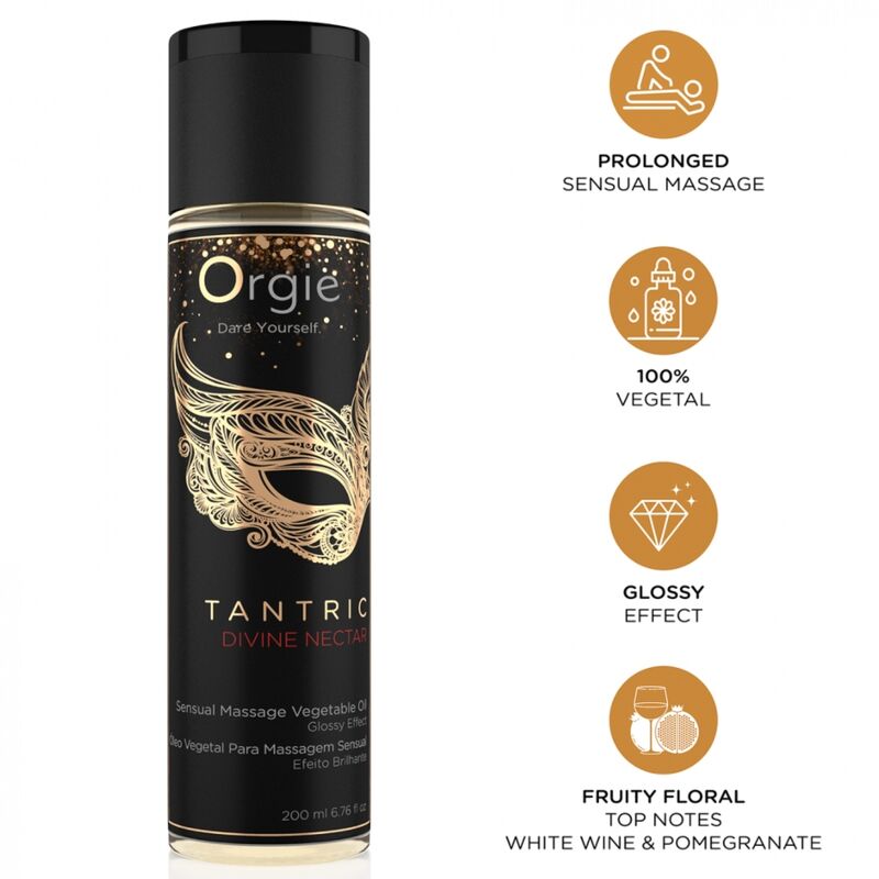 Orgie-Tantric Divine Nectar Pflanzliches Massageöl 200 ml