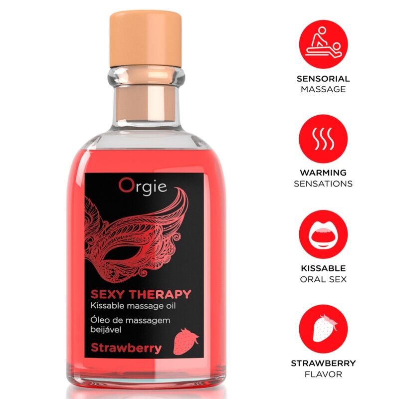 Orgie-Lips Massage Set mit Erdbeeraroma 100 ml · Kosmetika & Aphrodisiaka