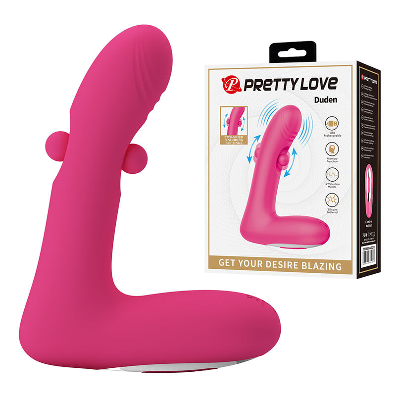 Pretty Love-Duden Silikonvibrator mit Oszillation Rosa