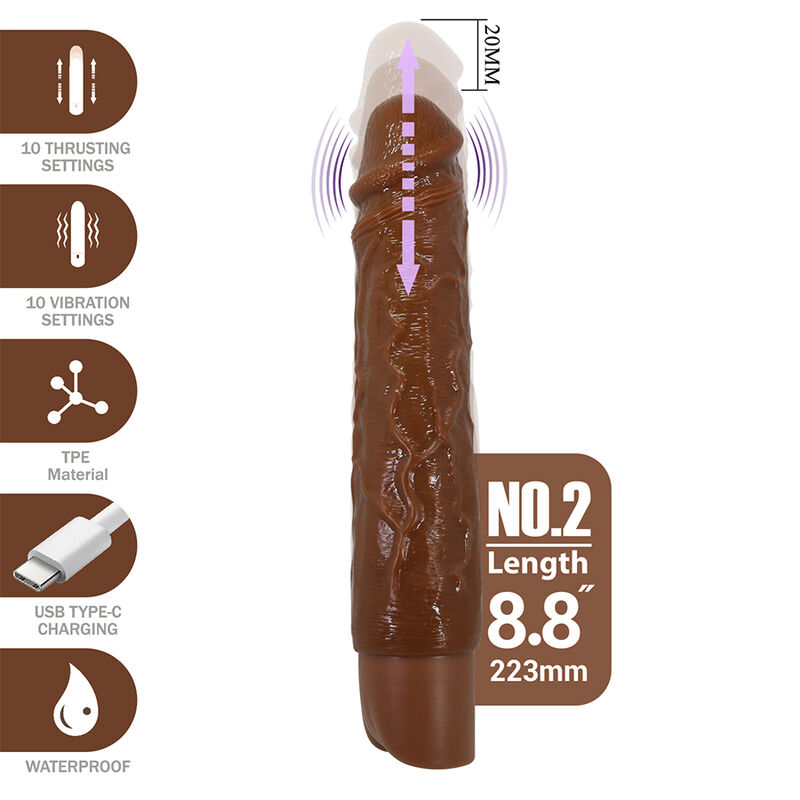 Pretty Love-Kessler Dildo Realistisch Vibrator 22 cm Braun · Sextoys (Bild 3)