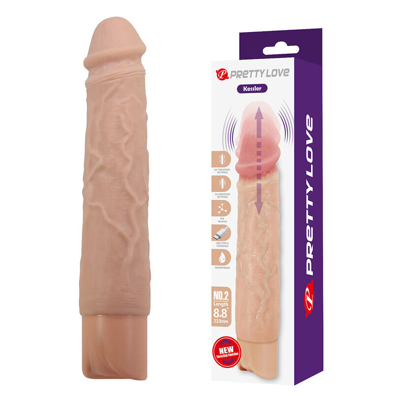 Pretty Love-Kessler Realistischer Dildo-Vibrator 22 cm Natur