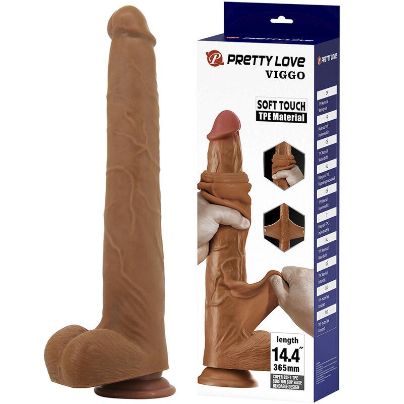 Pretty Love-Viggo Dildo Realistisch Flexibel 36,5 cm Braun · Sextoys