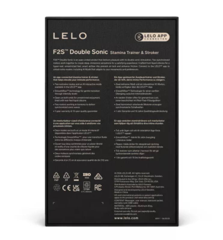 Lelo-F2S Double Sonic Masturbator Mann Rot · Sextoys (Bild 5)