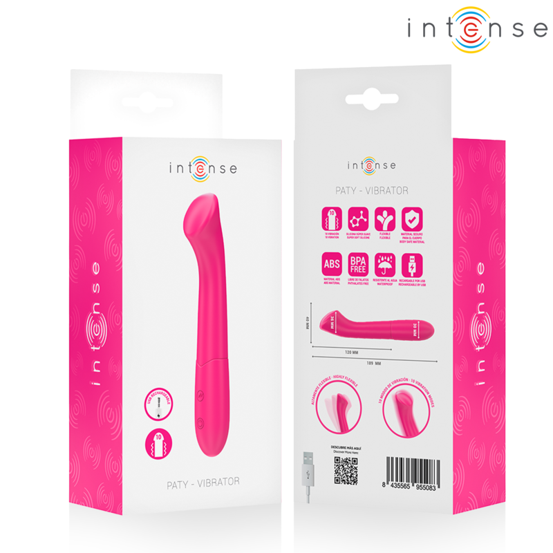 Intense-Paty Flexibler Vibrator 19 cm 10 Vibrationsstufen Rosa