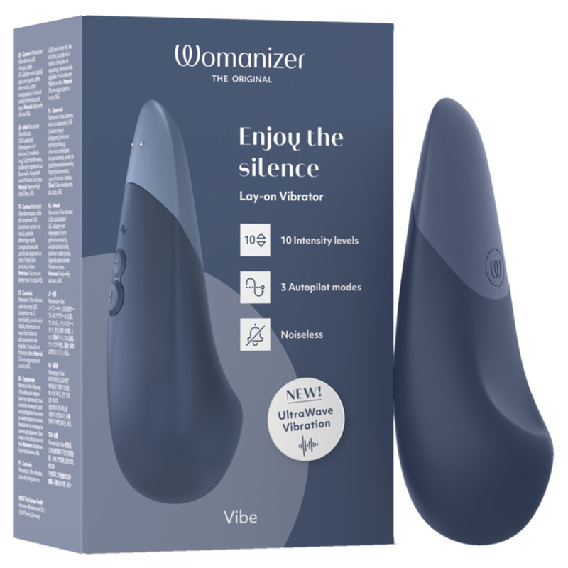 Womanizer-Vibe Lay-on Leiser Vibrator Blau